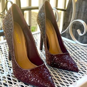 Burgundy Sparkle Heels